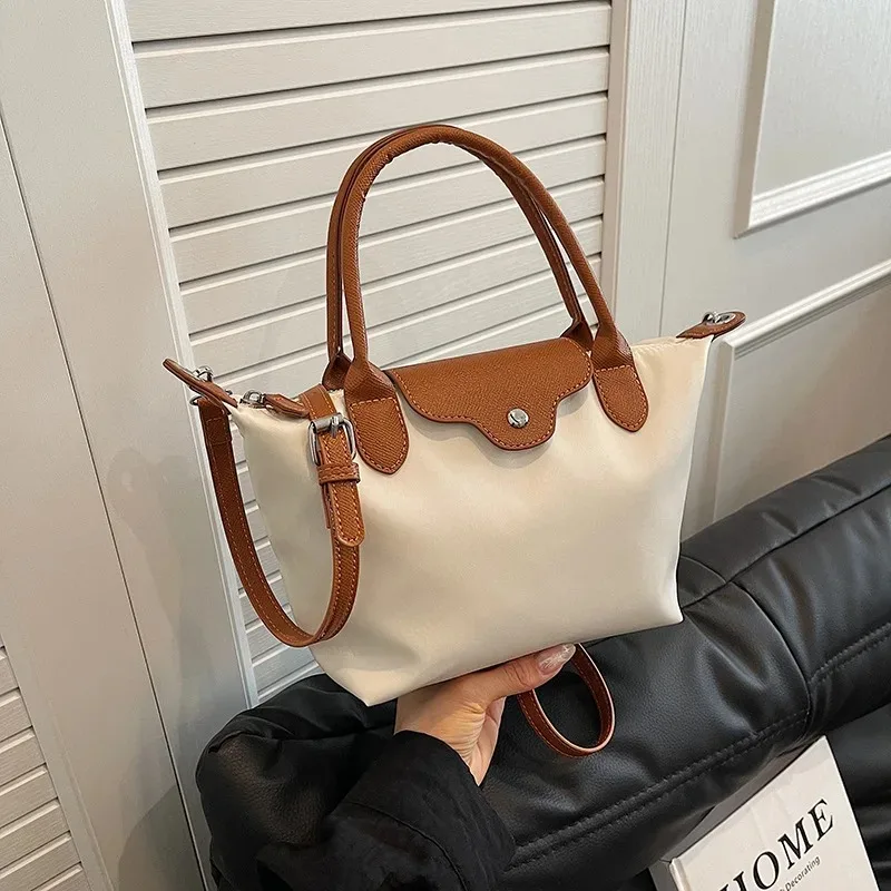 Bolsa crossbody francesa à prova d'água, bolsa de moda de pano de nylon, bolinho de grande capacidade, modelos clássicos