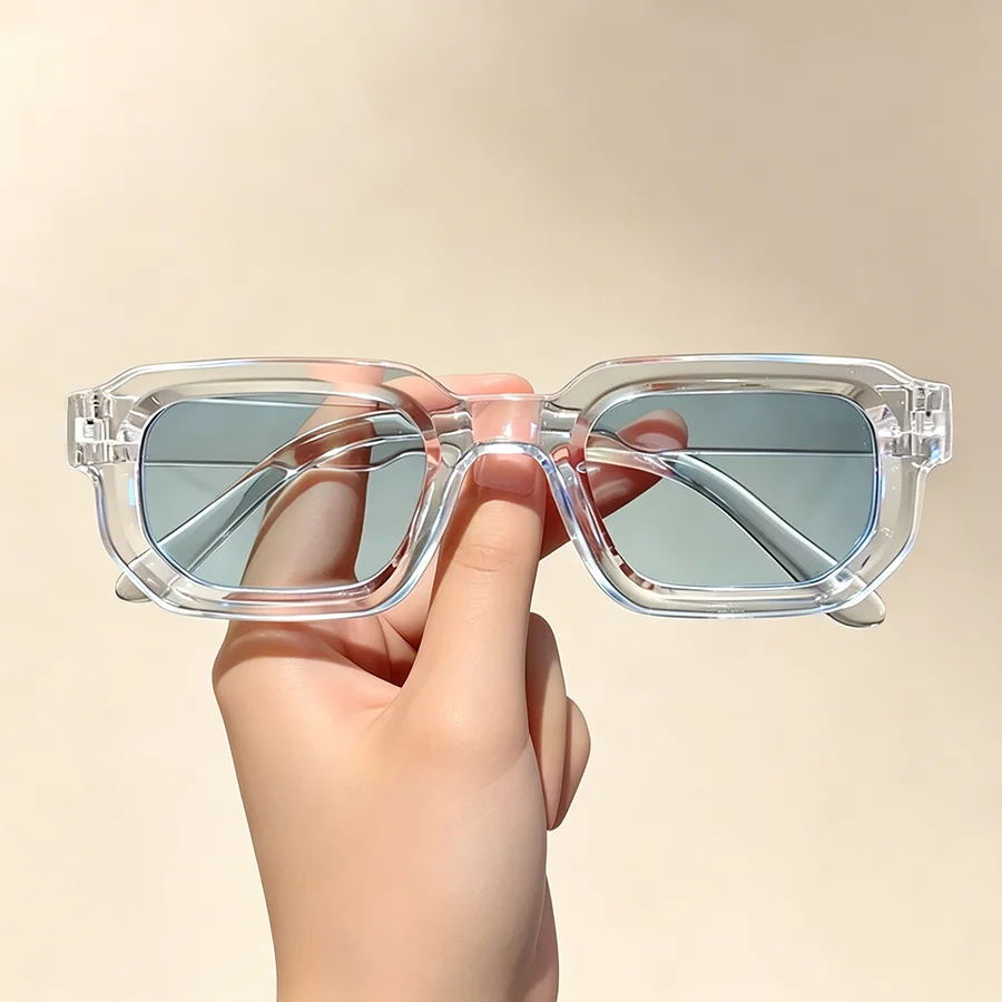6-teiliges Set Damen Vintage Rechteckige Sonnenbrillen Mode Retro Sonnenbrillen Luxus Markendesign Brillen Eyewear Herren Goggle