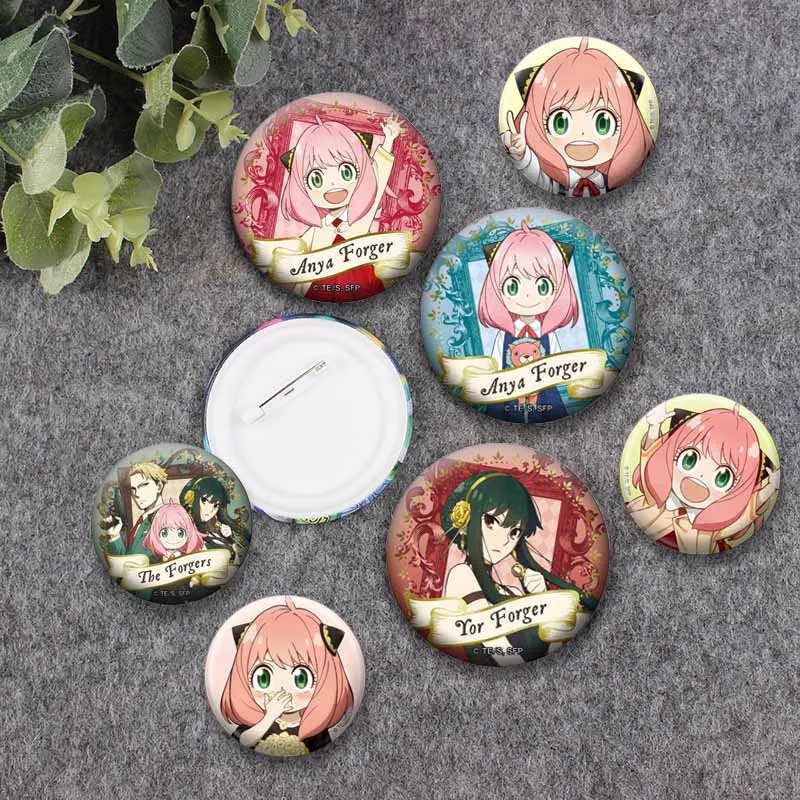Anime SPY F-FAMILY Enamel Brooch Custom Anya Yor Loid Forger Cartoon Brooches Handmade Snap-in Pins Jewelry Gift for Kids Friend