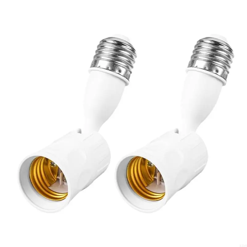 K3NB 2Pieces E27 Male To Female Lights Bulb Adapter With 180 Degree Flexibility For Illumination Positioning