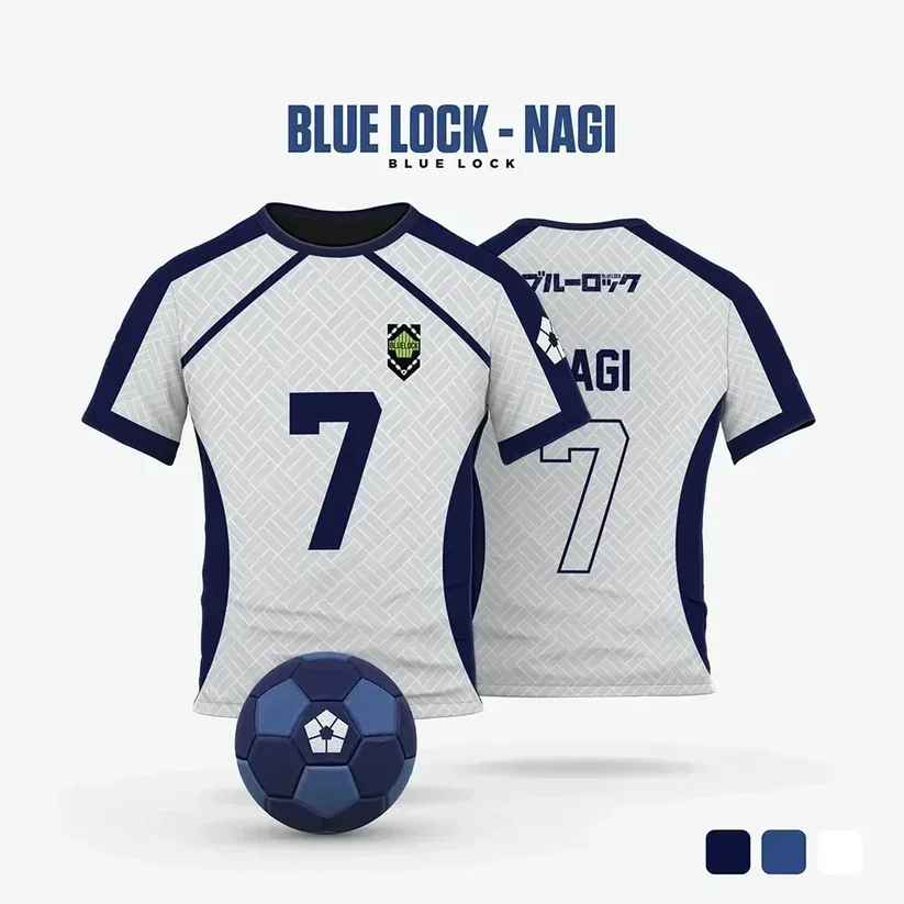 Cartoon Blue Lock Jersey 3D Printed Plus-size Men's and Women's T-shirt Nagi Football Quick Dry Breathable Short Sleeve Sport