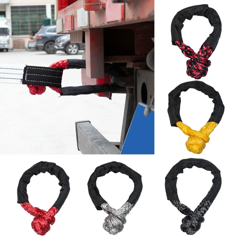 1/2\'\' Heavy Duty Synthetic Soft Shackles for Recovery and Towing 37400lbs Trailer Pull Soft Shackle for Car SUV