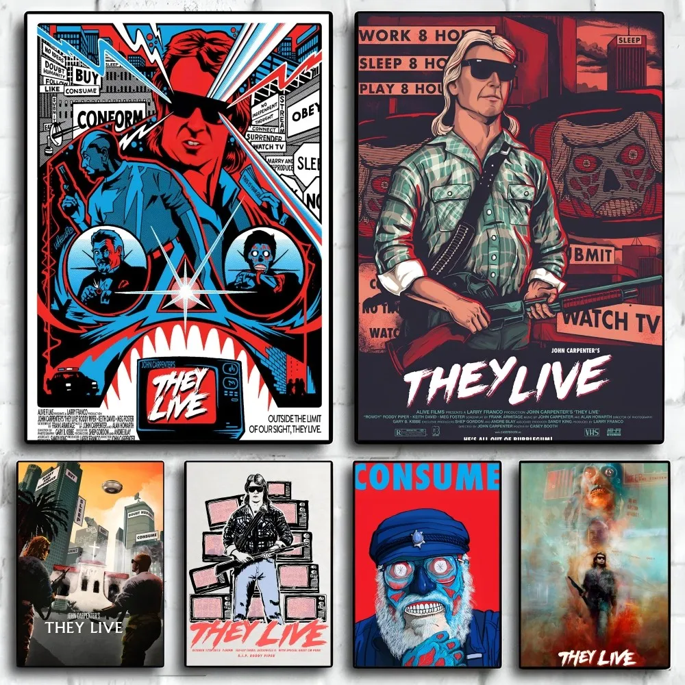They Live Movie Poster Paper Print Home Living Room Bedroom Entrance Bar Restaurant Cafe Art Painting Decoration