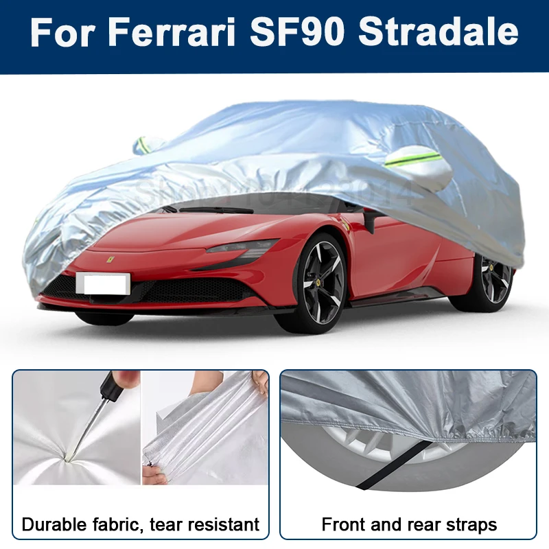 

Всепогодный чехол для автомобиля Ferrari SF90 Stradale с отражающими полосами, водонепроницаемый, снегозащитный, пылезащитный, с защитой от УФ-излучения, автозапчасти
