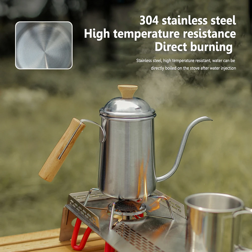 Wooden Handle Gooseneck Spout Coffee Kettle Hand Drip Pour Over Coffee Tea Pot