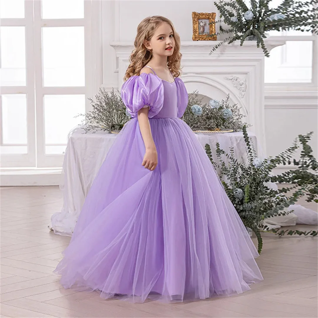 بالتواصل الأرجواني تول فستان الأميرة فستان احتفالي بنات فساتين الحفلات لفتاة التخرج الكرة البيانو أداء ثوب العروسة #3