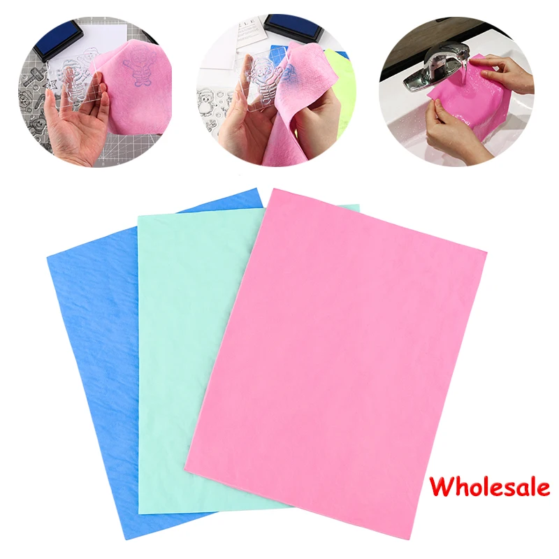 9-30pcs Reusable Stamp Shammy Stamp Cleaning Cloth Stamp Cleaner Mat for Inks Stamp Suede Cloth Super Absorbent Towel Wholesale