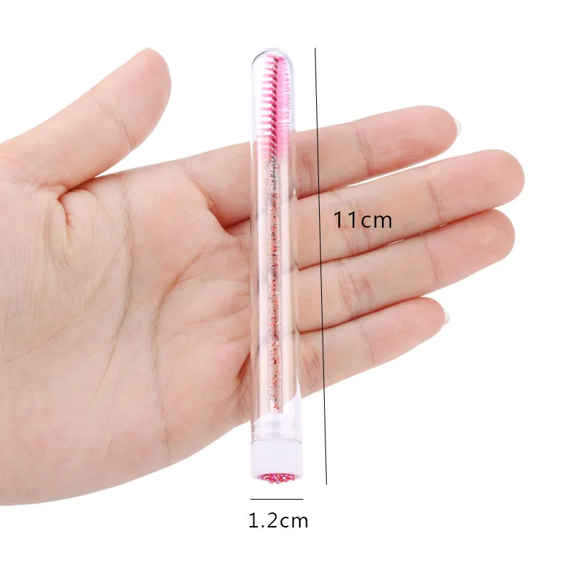 10pcs Reusable Eyelash Brush Tube For Eyelash Extension Eyebrow Brush Resin Drill Replaceable Mascara Wand Dust-proof Makeup Set