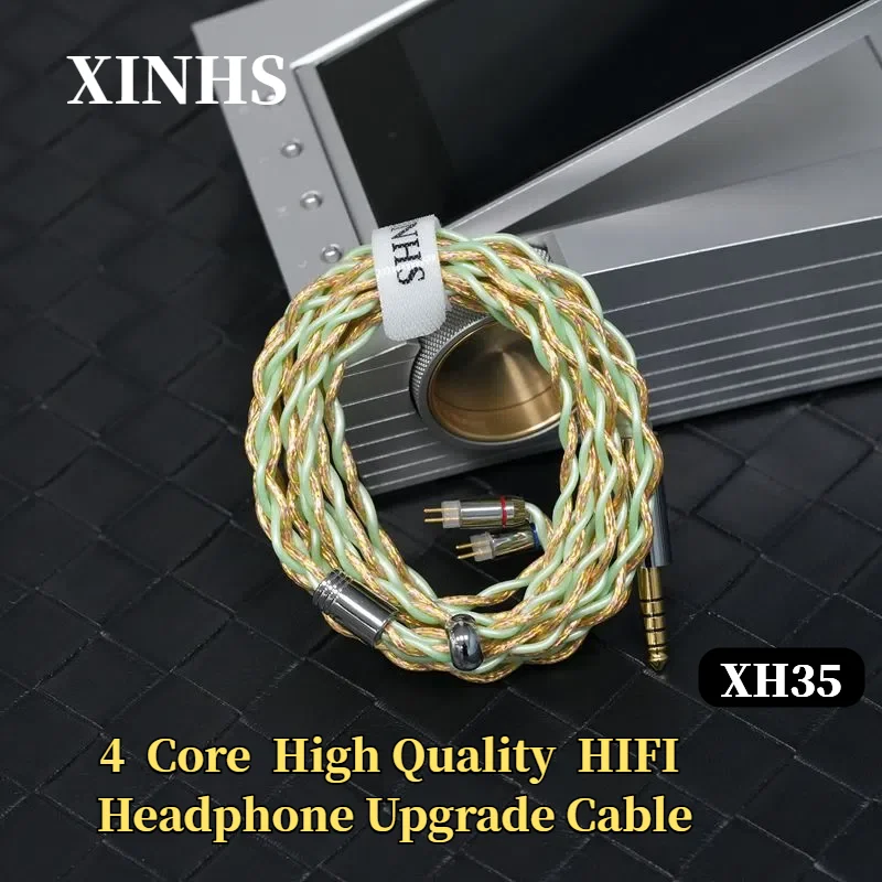 XINHS XH35 4-adriges monokristallines Kupferlegierung mit flüssigem Stickstoff + Seltenerdlegierung, HiFi-Kopfhörer-Upgrade-Kabel IE900/MMCX – Detail 1