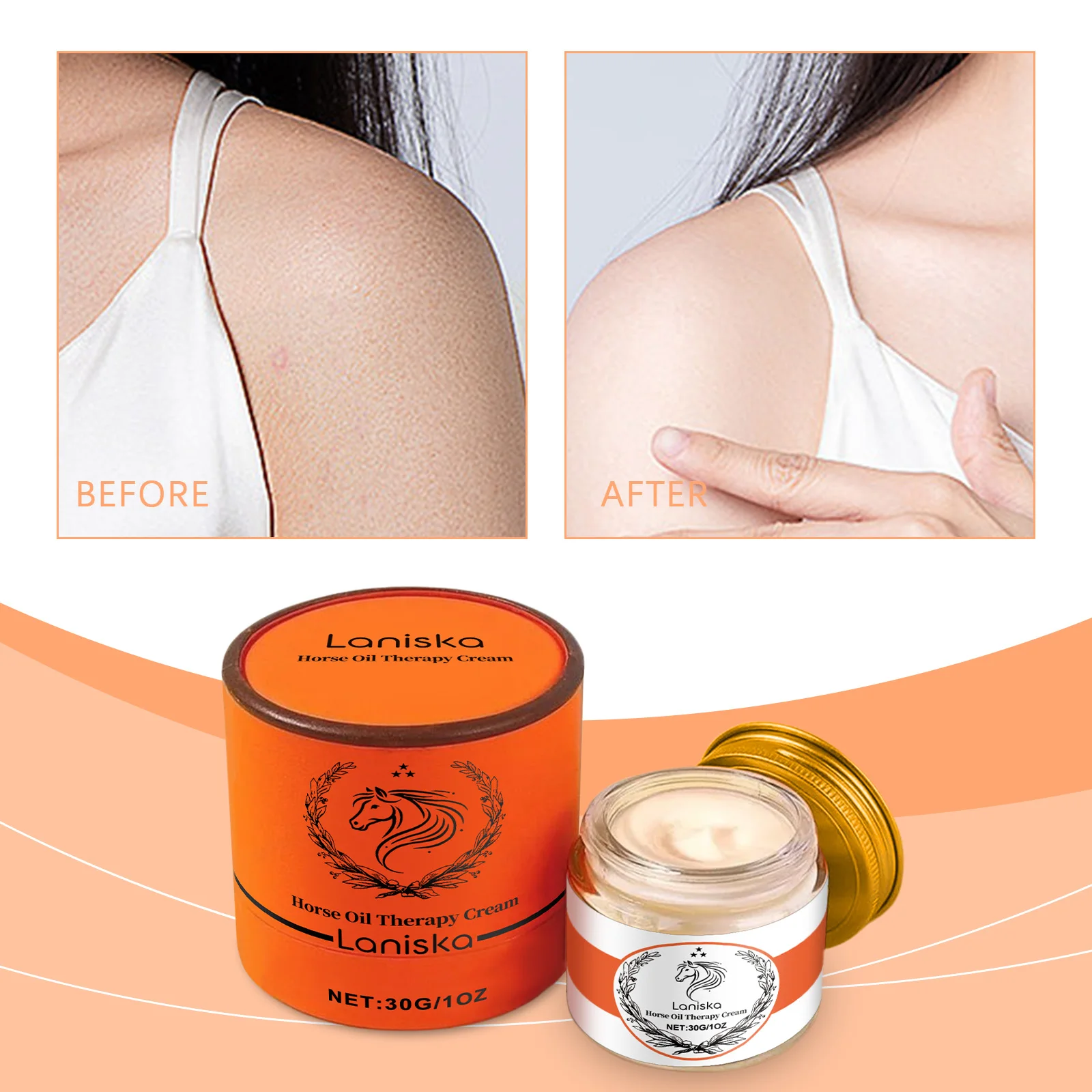 Crema terapeutica all'olio di cavallo – Crema viso idratante e riparatrice profonda per pelli secche, sensibili – Antietà, nutriente