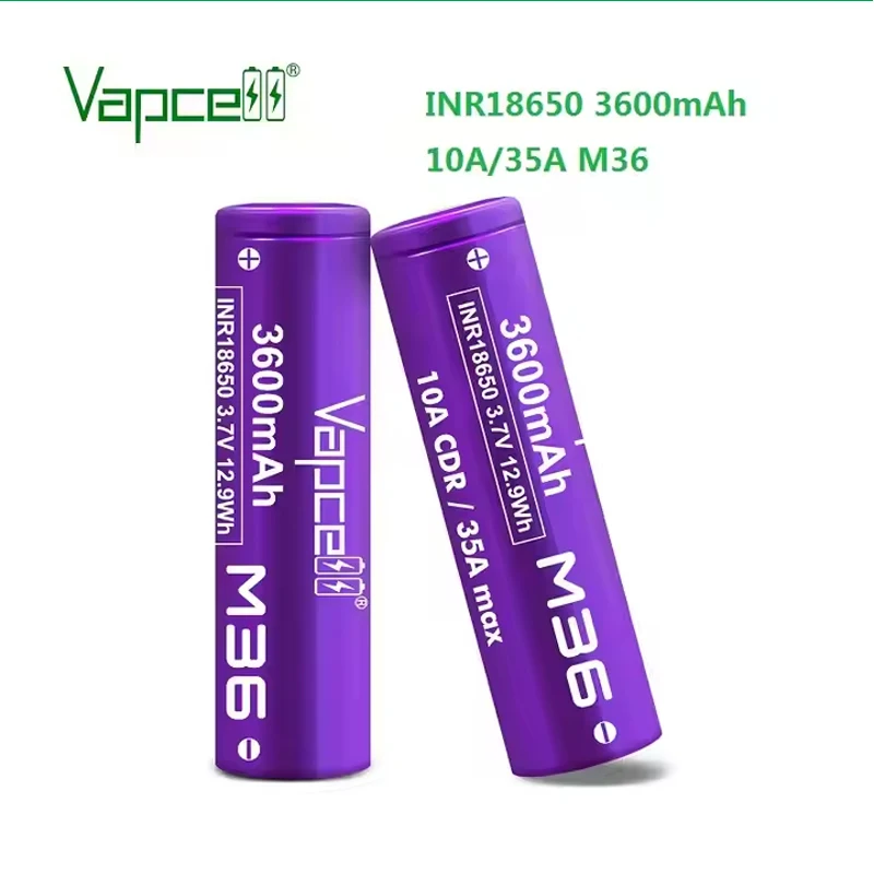 Original Vapcell 18650 M36 3600mah Battery 10A/35A High Capacity Rechargeable Batteries VS Molicel P30B Cell For Power Tools