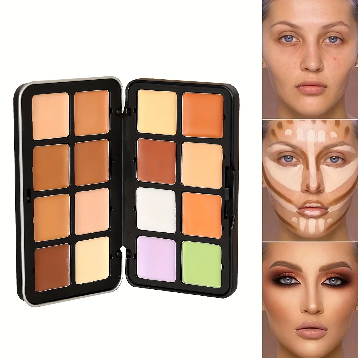 16-color Iron Box Concealer, Contouring Side Shadow Nose Shadow Shadow Earth Brown Color Matte Concealer Makeup Palette