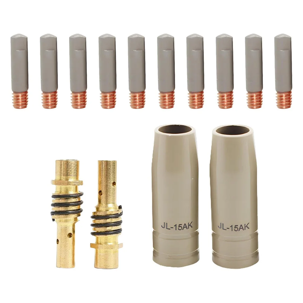 

14-Piece 15AK New Coated Protective Nozzle Set For Gas-Free Welding, Non-Stick Welding Slag, Insulating Coated Protective Cover