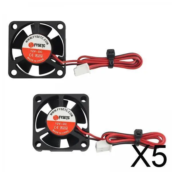 

5x 2Pcs 12V DC Brushless Cooling Fan 30x30x10mm for 3D Printer Spare Parts