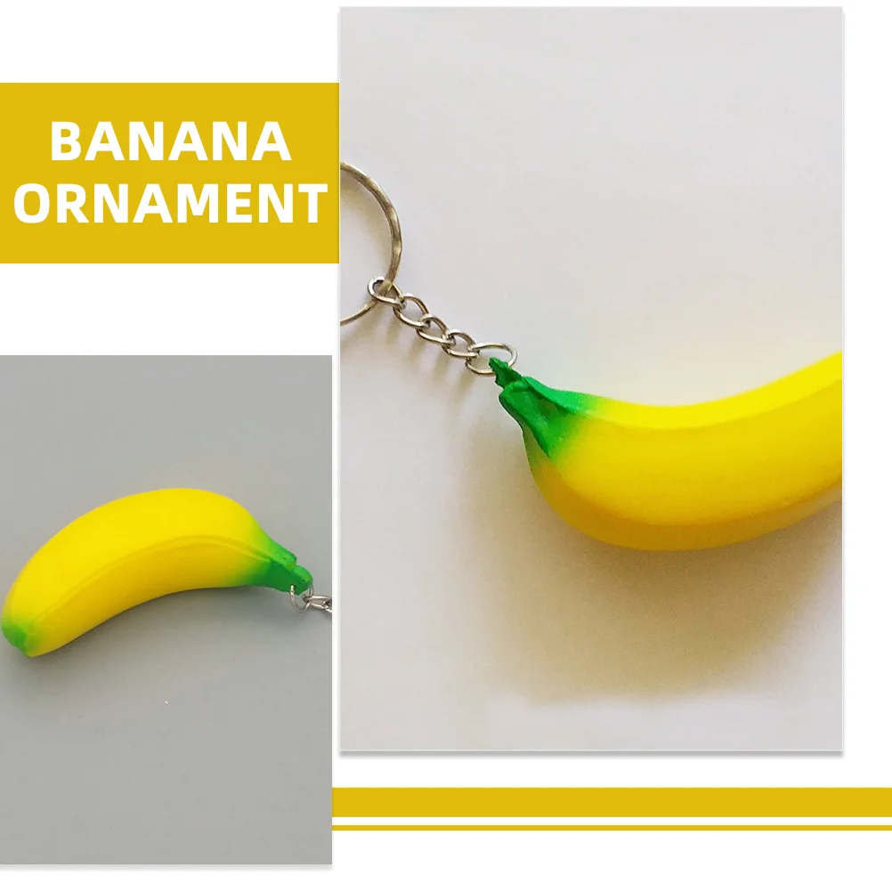 

12Pcs Banana Keychain Fruit Charm Pendant Stylish Hanging Key Ring Bag Ornament Portable Decoration Banana Keyring