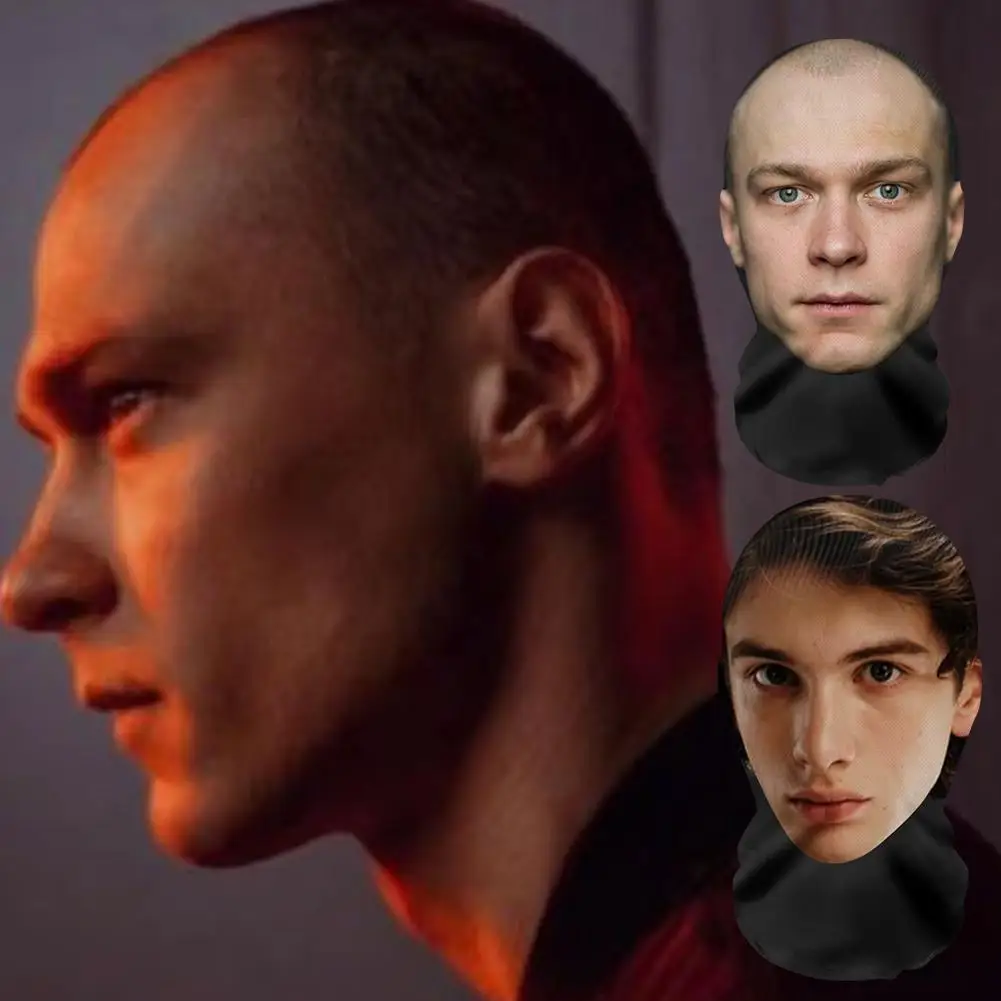 Maska 3D bezszwowa Yura Borisov, nakładka na głowę, John Pork, uśmiechnięta, rekwizyty do cosplay na imprezę, ochrona przed promieniowaniem UV, wzór Ronaldo