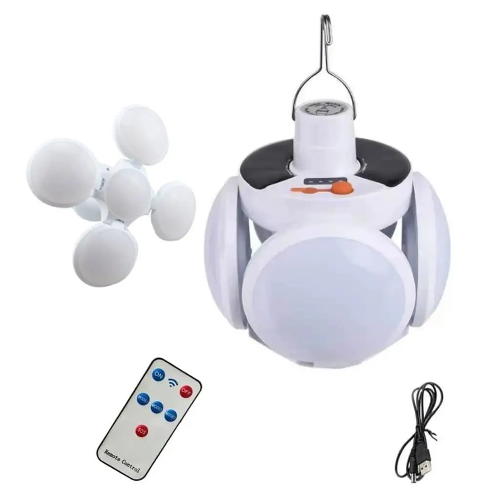 

New 2 in 1 Folding Solar Lamp 5 Mode With Remote Collapsible Lantern Solar Portable USB Rechargeable Camping Light Indoor Use