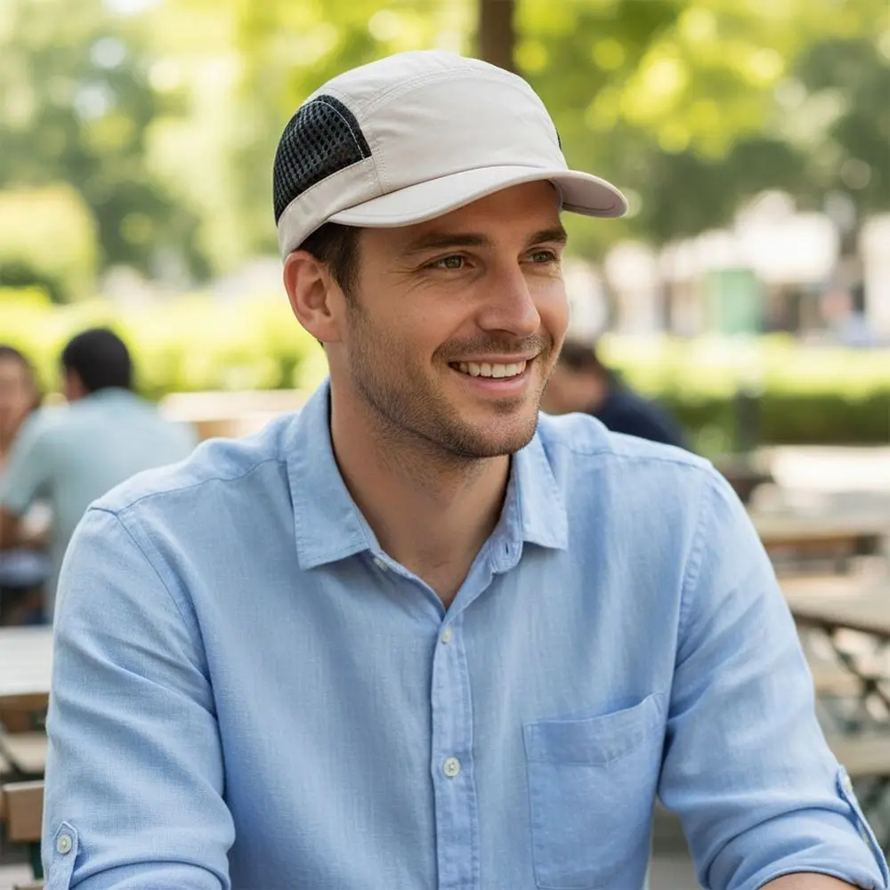 Gorra transpirable de malla de secado rápido con visera corta - imagen 5