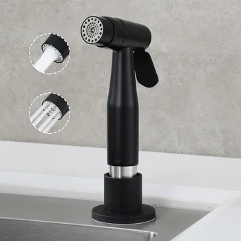 304 Paslanmaz Çelik Siyah Mutfak Lavabo Duş Başlığı Pull-out Püskürtücü Dönebilen Musluk Tek Soğuk Mutfak Havzası Musluk Yıkama Küveti
