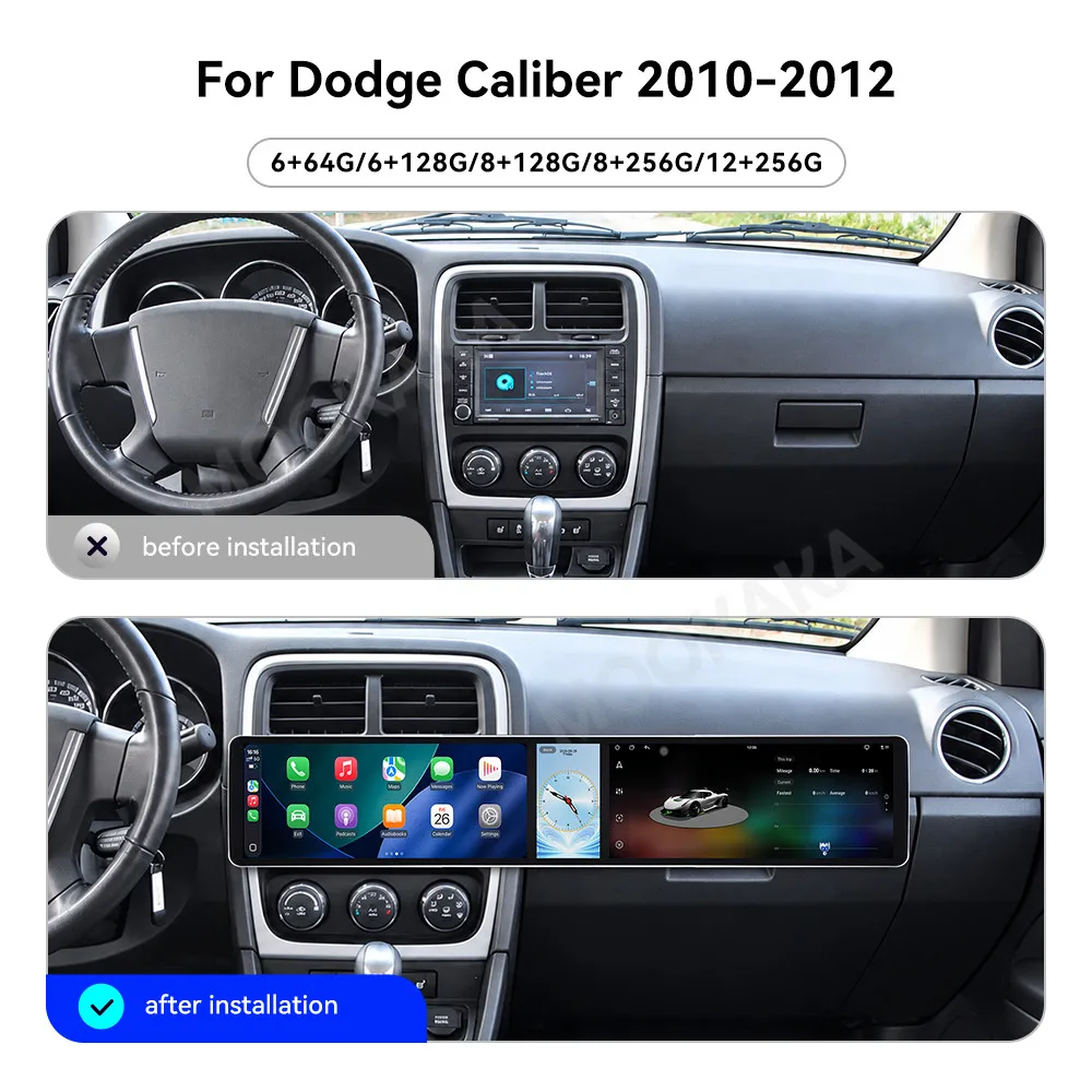 For Dodge Caliber 2010-2012 Android Car Radio Multimedia Video Player Wireless Carplay Autoradio Stereo GPS Navigation Head Unit