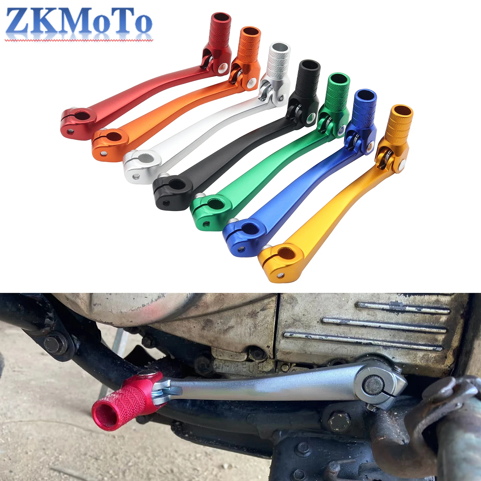 Motorcycle CNC Aluminum Folding Gear Shift Lever For Kayo Apollo Bosuer 110 125 140 150 160 250cc Dirt Bike Pit Bikes Gear Lever