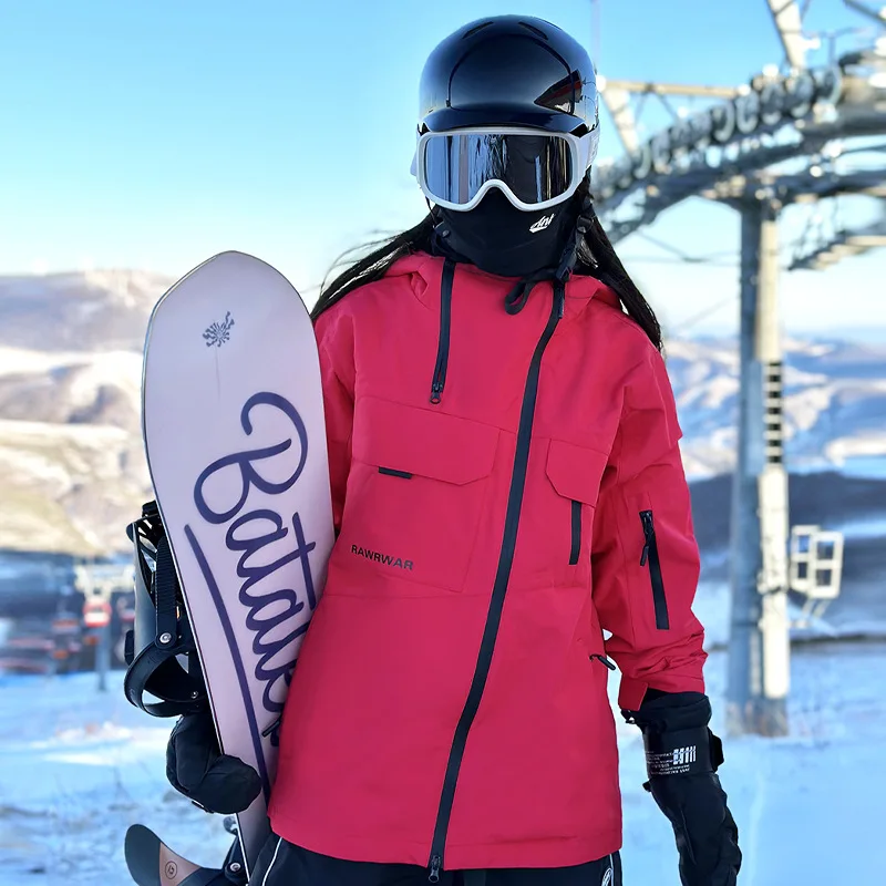 Jaqueta de snowboard respirável solta para homens, roupas esportivas de esqui, tops de neve quente para casais, casaco esportivo de algodão