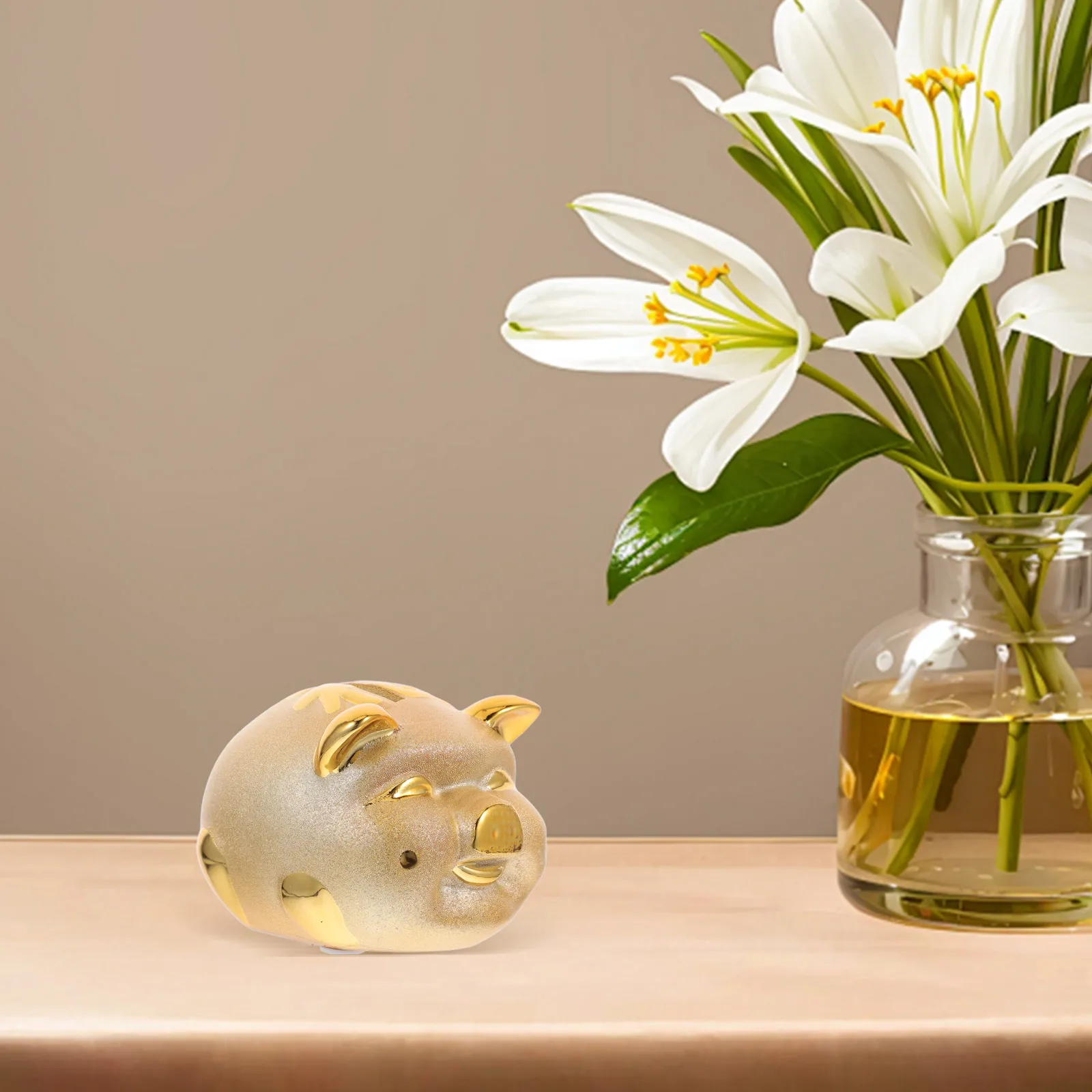 

Cute Animal Piggy Bank Decorative Ceramic Money Jar for Nursery Room Saving Pot Money Bank Pig-Shape Coin Box