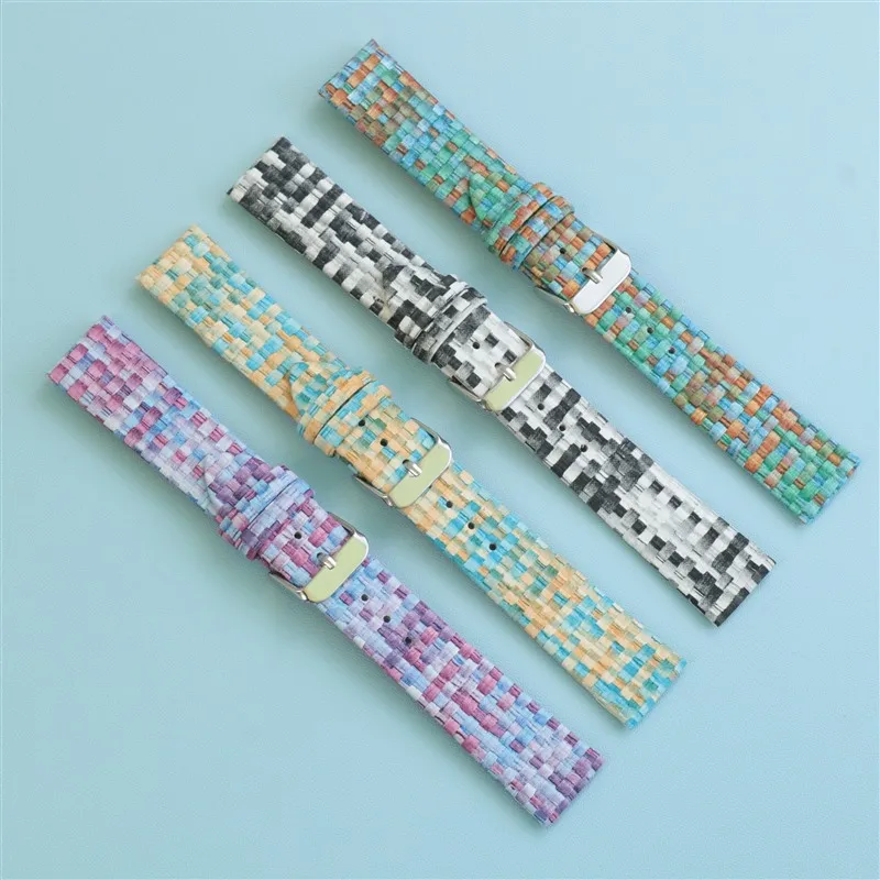 *NEW STYLE* Watch Strap Denim Leather Nylon Replacement Watch Band Woven Pattern Soft Canvas Leather Strap High Quality