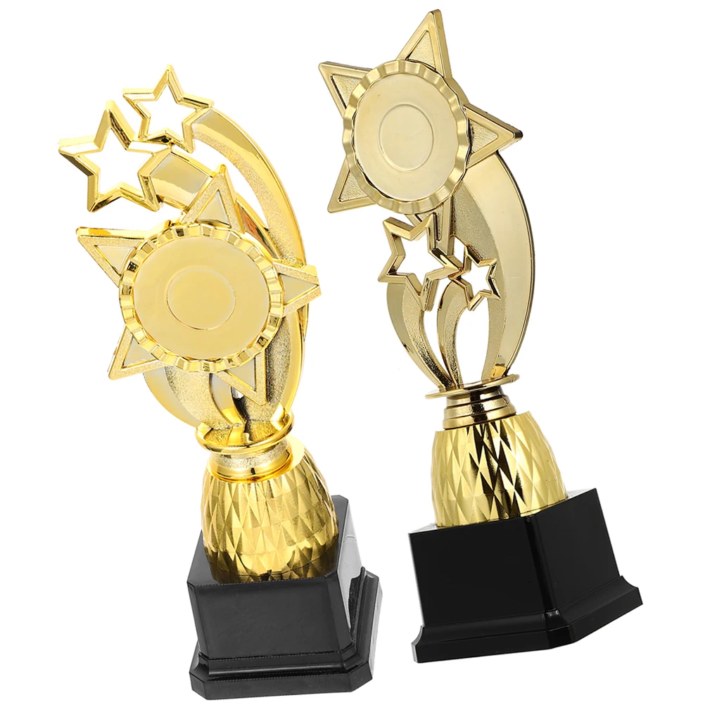 

2pcs Award Trophy Decor Party Celebration Plastic Sports Kids Winner Competition School Party Supplies Memorial Gifts