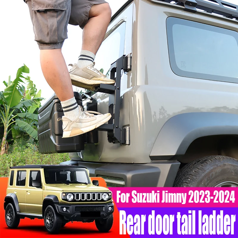 

For Suzuki Jimny 2023 2024 Five door version rear door folding electrophoresis ladder tail ladder