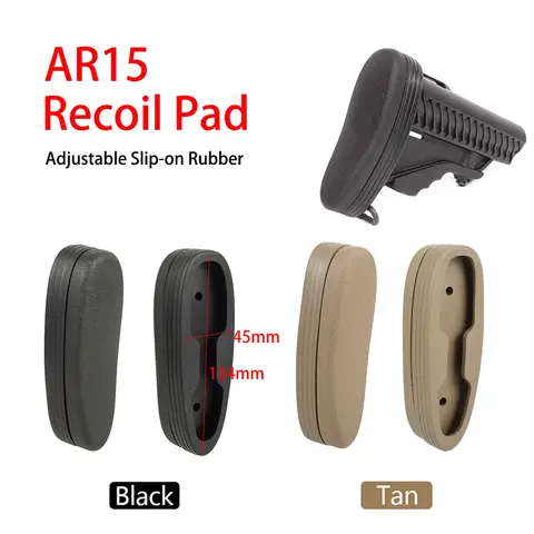 전술 Buttstock AR15 고무 패드 미끄럼 방지 사냥 액세서리 대부분의 6 위치 조절 가능 스냅 온 리코일 패드