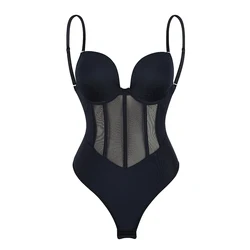 Sleeveless Halter Bodyshaper Bodysuits Women Sexy Bones Waist Trainer Corsets Backless Shapewear Slim Underwear Outfit Jumpsuits