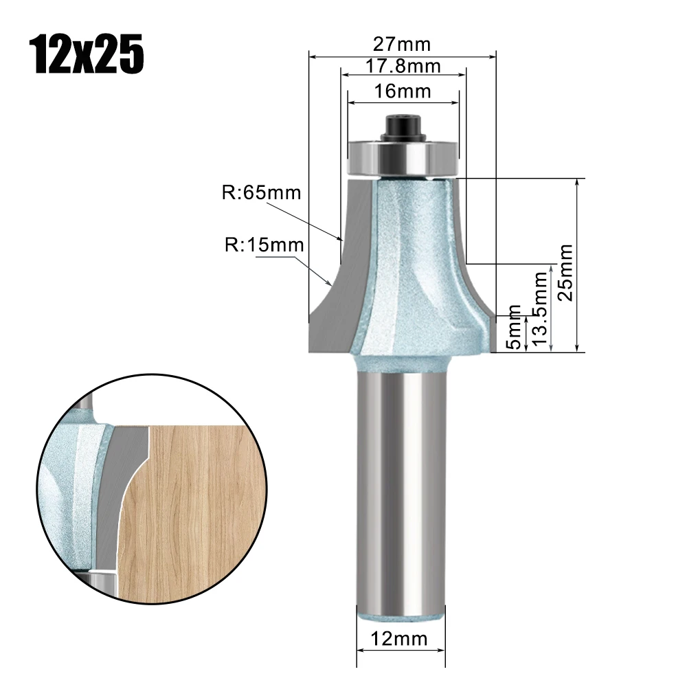 8mm 12mm 1/2′′Shank Undermount Bowl Bit Rouuter Bit Cutting Carbide Alloy With Woodworking Tool