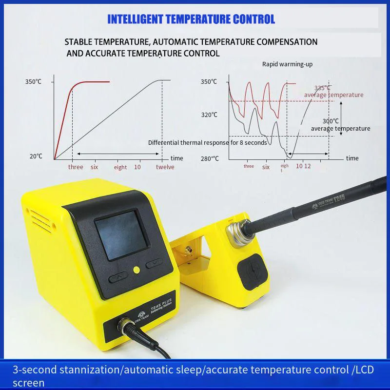 Soldador eléctrico OSS T245 Plus con temperatura ajustable para mantenimiento de teléfonos móviles, estación de soldadura de alambre volador