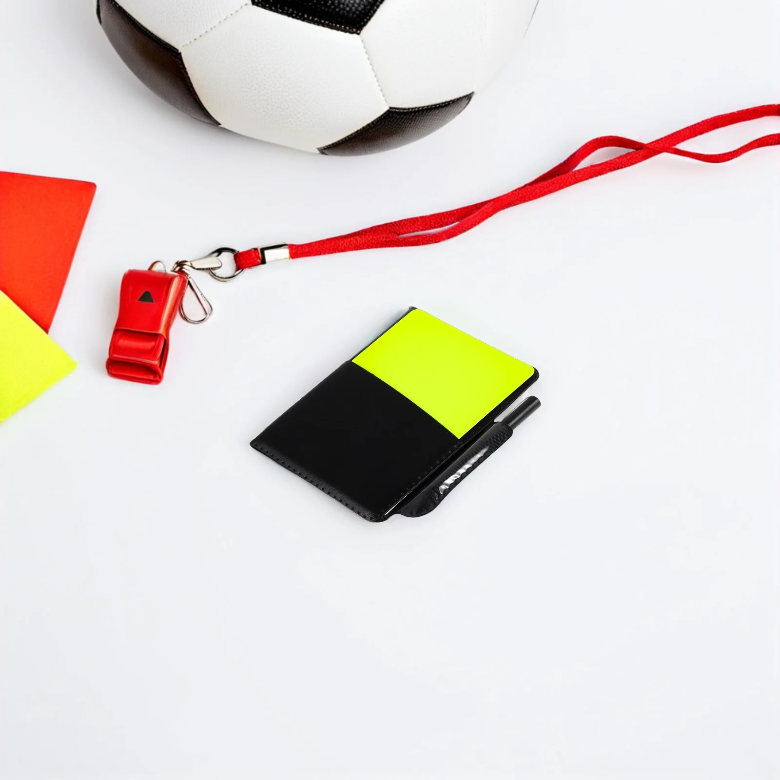 ชุดกรรมการ 5 ชิ้น บัตรแดง บัตรเหลือง พีวีซี กันน้ำ อุปกรณ์แข่งขันฟุตบอล บาสเกตบอล ชุดแข่งขันน้ำหนักเบา