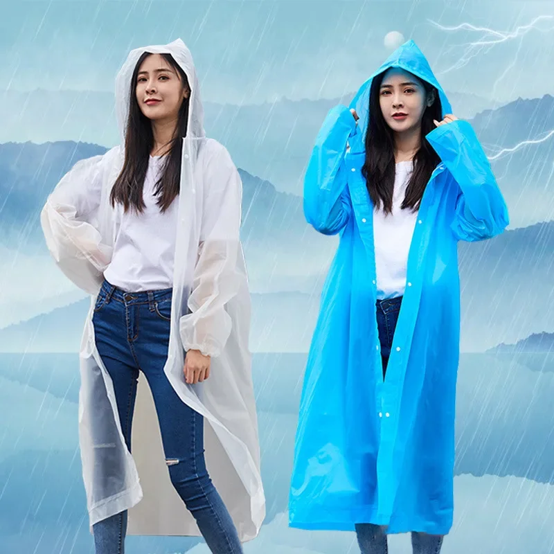 

Raincoat Women Men Impermeable Thickened Waterproof Raincoat Tourism Outdoor Hiking Rain Poncho Raincoat Hooded Rain Coat