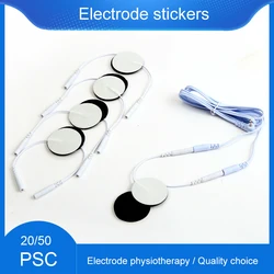 Almohadillas de Gel adhesivas para electrodos, masajeador de terapia corporal, estimulador de pulso terapéutico, pegatina Electro, 2,5mm, 50 unidades