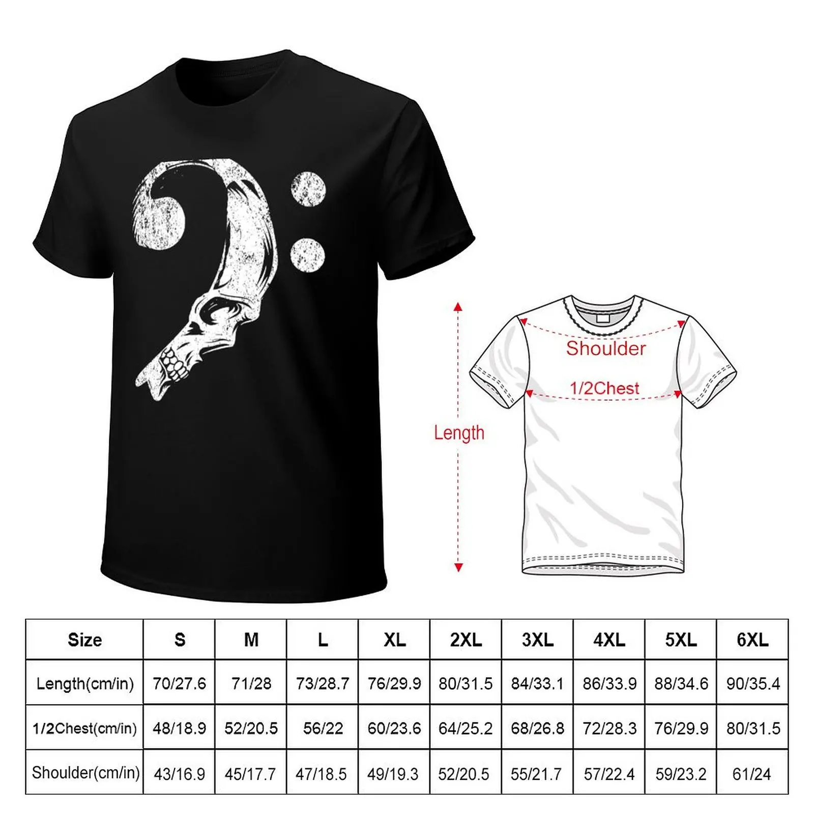 Bass clef skull shirt T-Shirt Thanksgiving Day Tee Top