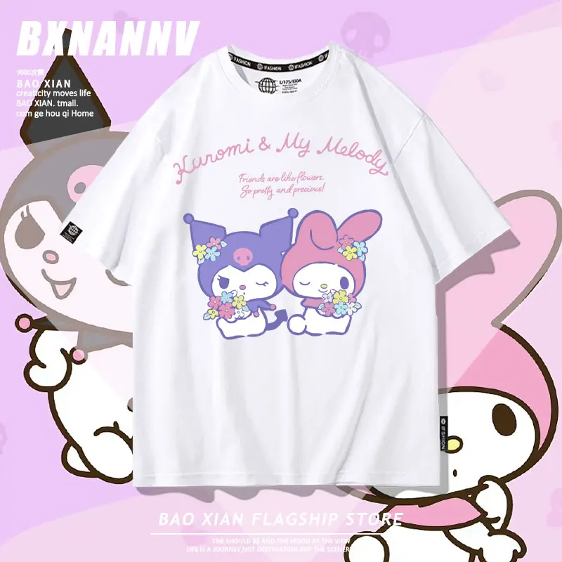 Sanrio co-branded T-shirt short-sleeved women's Japanese two-yuan half-sleeved Kulomimelody girls cotton clothes summer