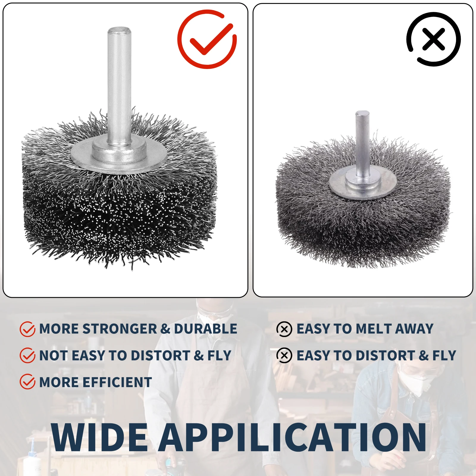 0.3mm Steel Wire Brush Wheel Brush Rotary Tools For Metal Rust Removal Polishing Grinder Rotary Tools Accessories