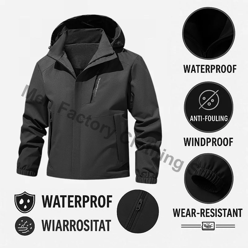 

Gorpcore Мужская непромокаемая куртка для рыбалки, осенняя ветрозащитная ветровка большого размера, мужская куртка для кемпинга, охоты, бега, бега, спортивное пальто с капюшоном