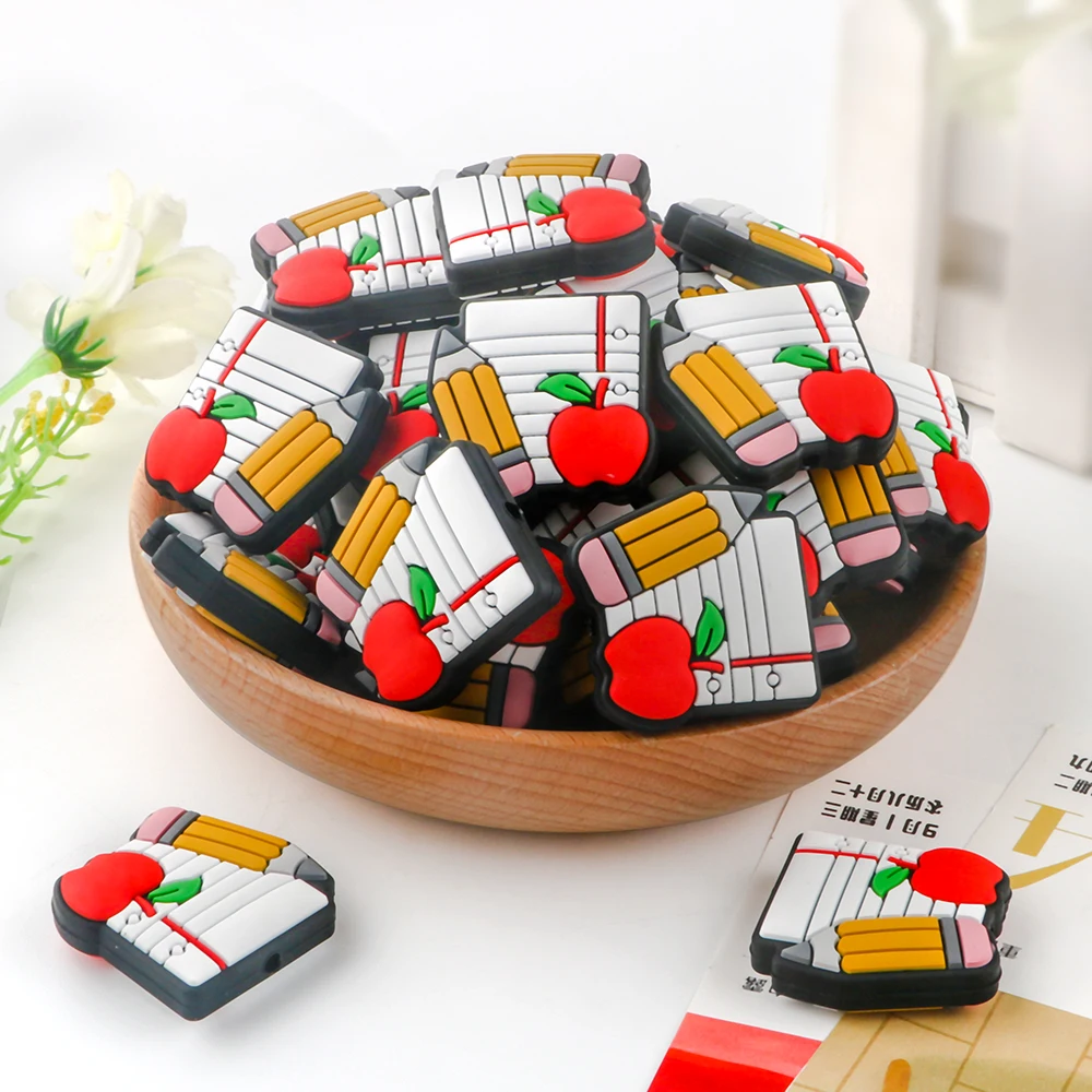 Kovict 5/10Pcs New Silicone Bead Teacher Christmas Styles DIY Necklace Bracelet Jewelry Accessories For Jewelry Making