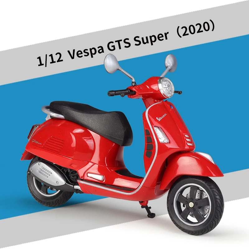 WELLY 1/12 Vespa GTS Super 2020 modèle de moto moulé sous pression jouet véhicule Collection Autobike tout-terrain Autocycle jouets voiture