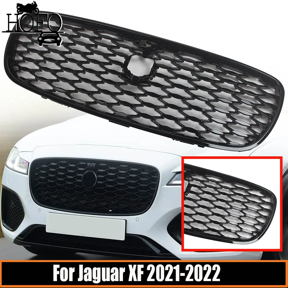 

For Jaguar XF 2021 2022 Front Bumper Grille Racing Upper Mesh Grill High Quality ABS Gloss Black