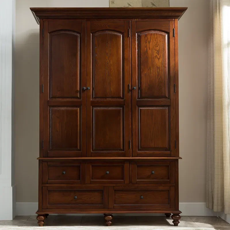 Pure Solid Wood American Wardrobe Environmentally Friendly Water-based Paint European Master Bedroom Wardrobeb21