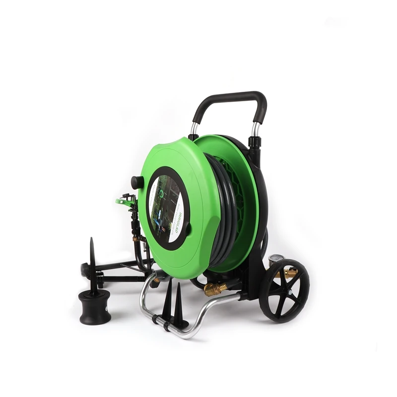 IRRIGLAD Second Generation 20m Farm Sprinkler Automatic Steel Metal Portable Garden Hose Reel Hose Cart