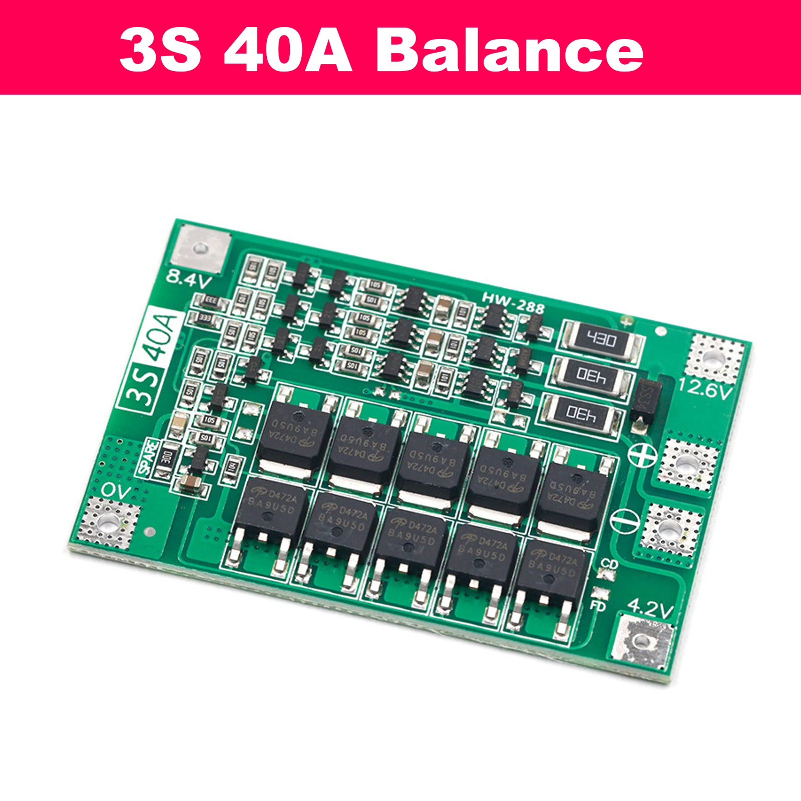 3S 4S 40A 60A Li-Ionen-Lithium-Batterieschutzplatine BMS 12V 16.8V mit Überladungsschutz und verbessertem Balancing für Bohrmaschinen und DIY-Anwendungen