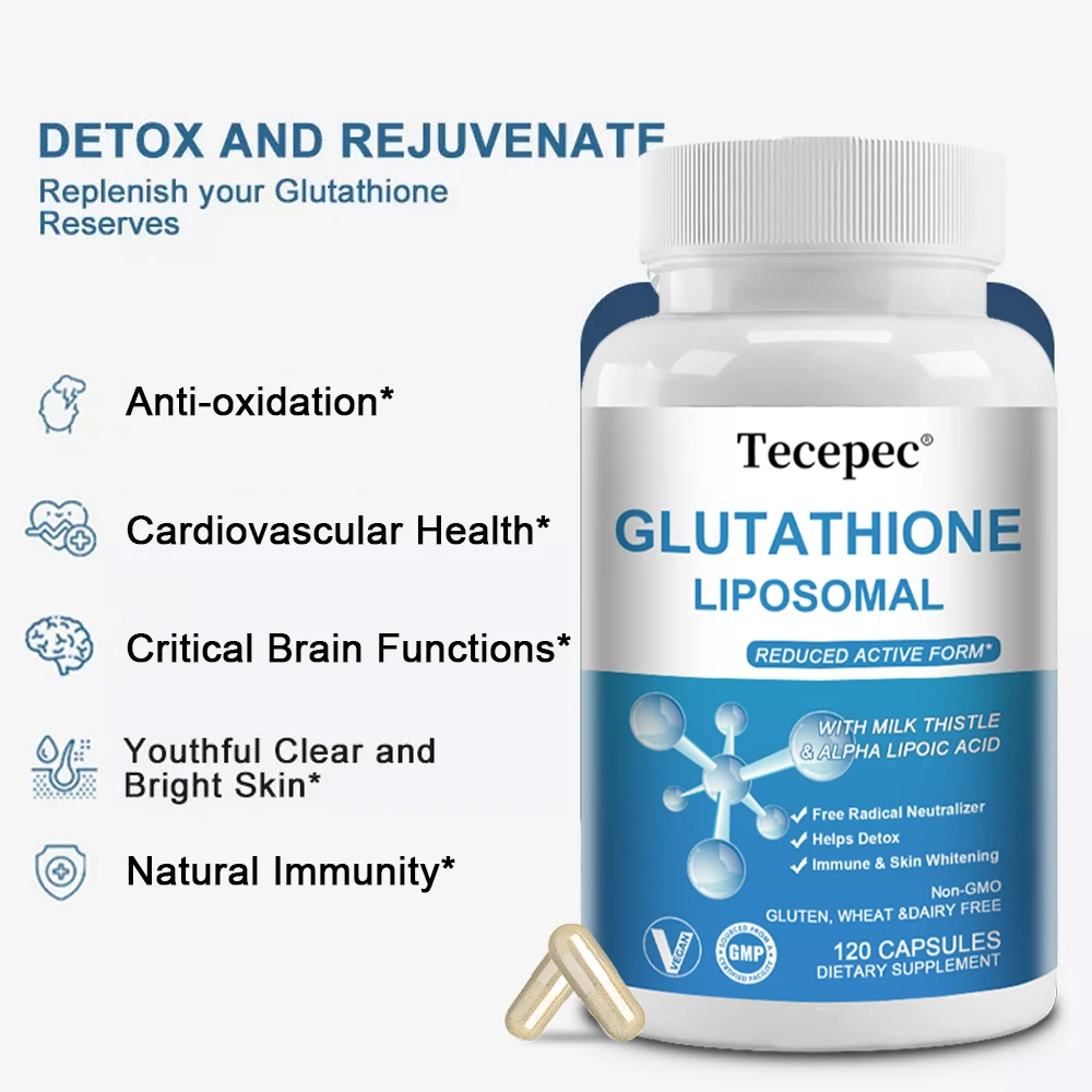 Glutathione Liposomal Capsules 1000mg Skin Lightening Detoxification Anti-Aging Powerful Antioxidant