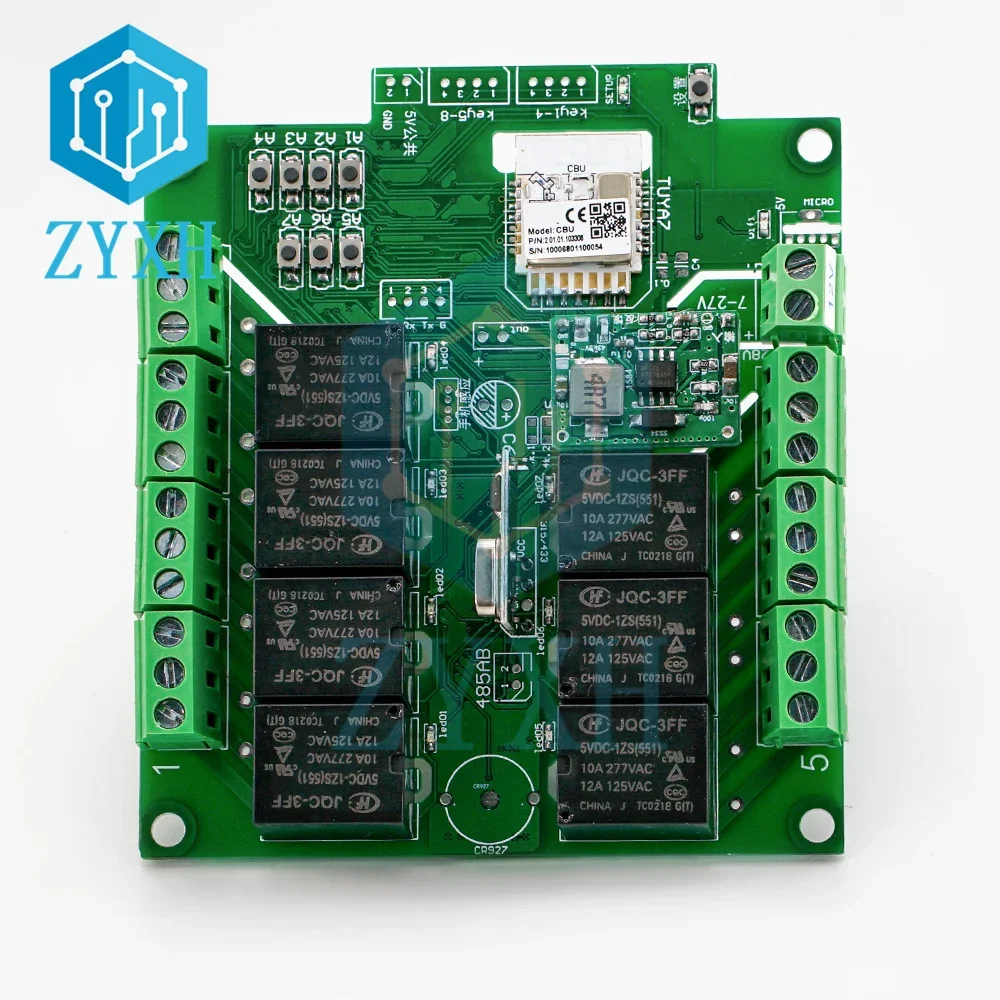 Tuya 7 Way WiFi Remote Control Relay Adapter Switch DC 7-27V AC 85-250V Jog Interlock Linkage 433mhz RF IoT Relay Module