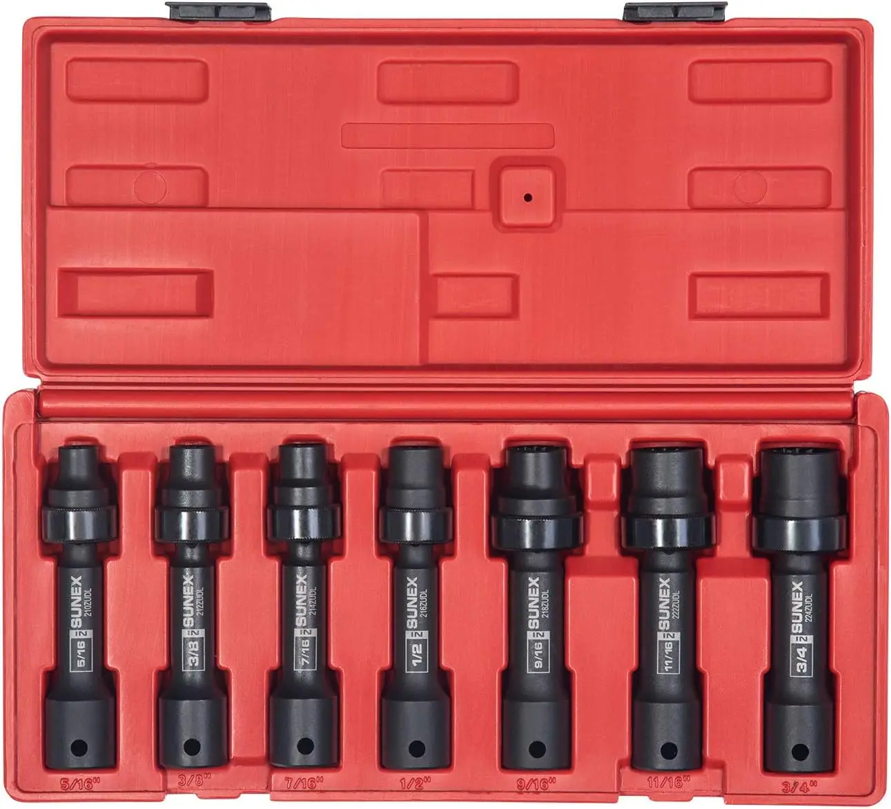 Sunex 1/2 Inch Drive 12-Point Driveline Socket Sets, 16-Piece (2 Sets)